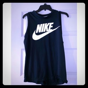 Black Nike logo muscle tank - size medium